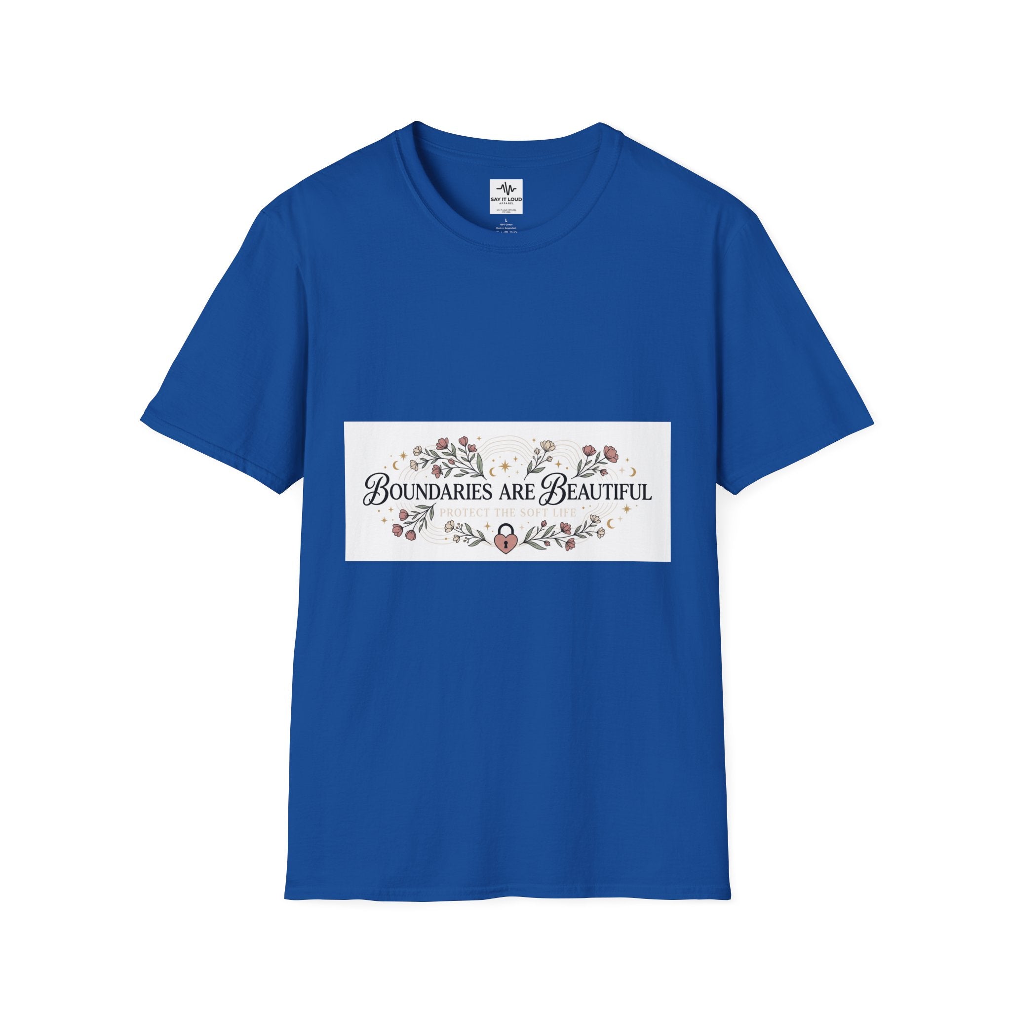 "Boundaries Are Beautiful" Floral T-Shirt — Self-Care Mental Health Tee