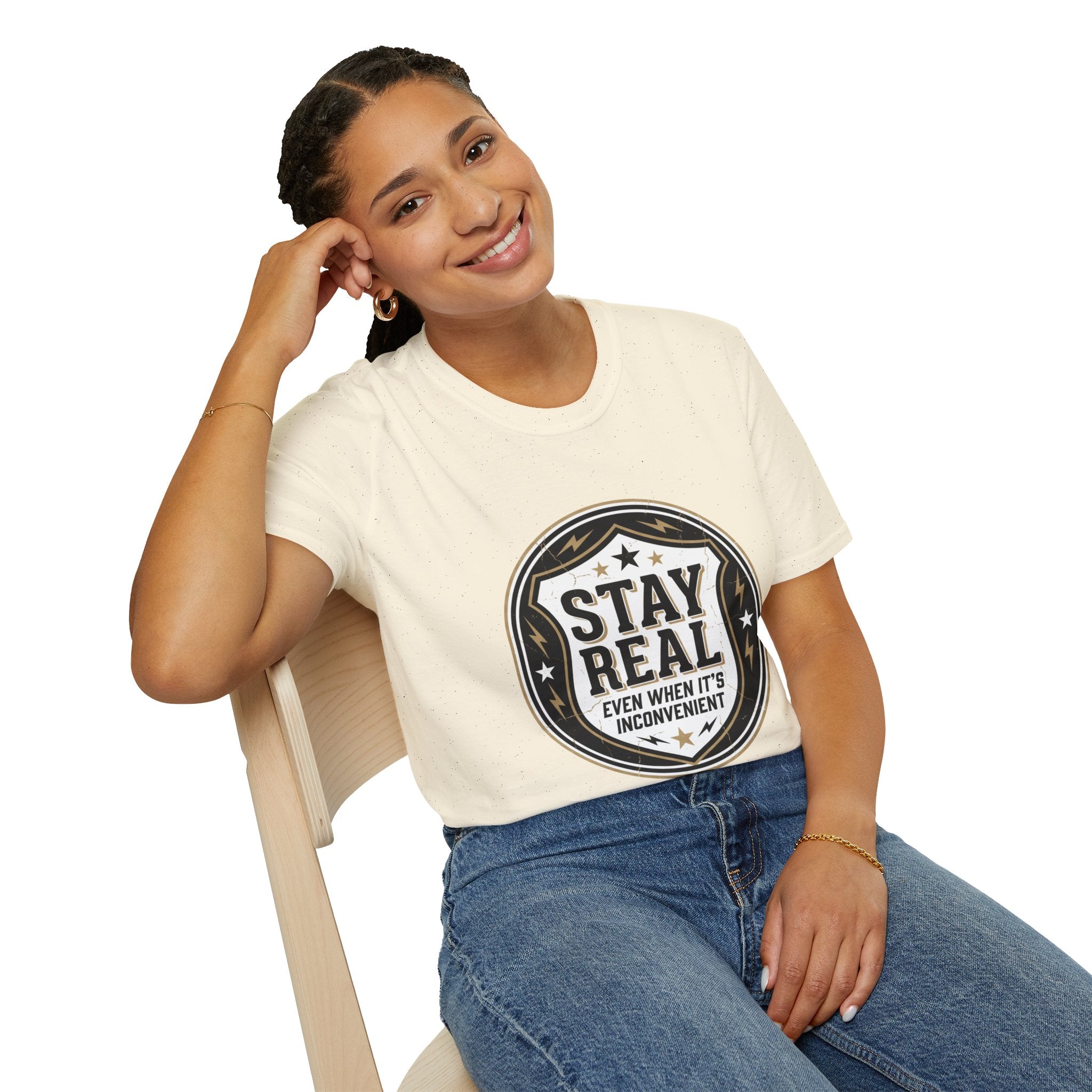 Stay Real Tee – Authenticity Statement Shirt