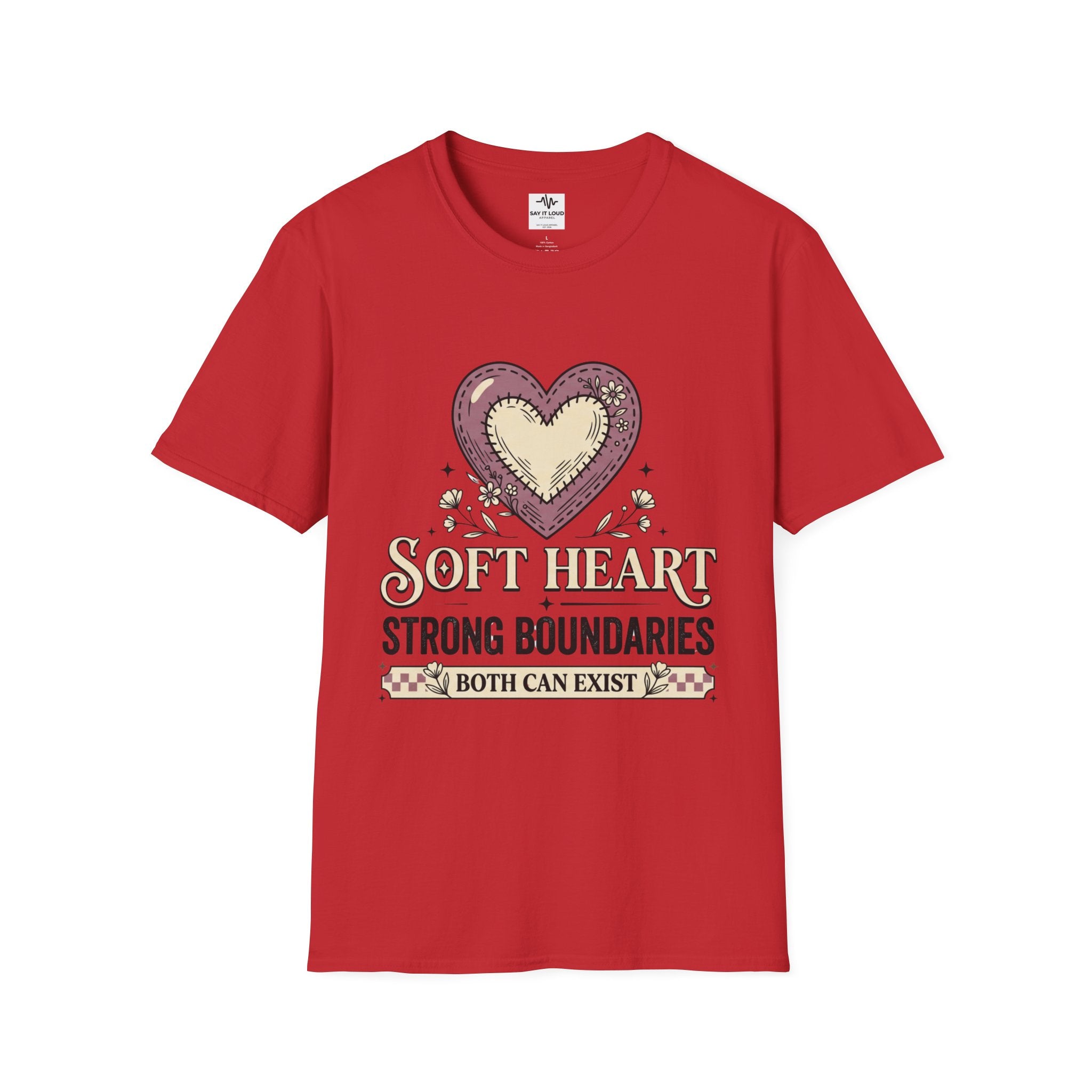 Soft Heart Strong Boundaries T-Shirt – Inspirational Heart Graphic Tee
