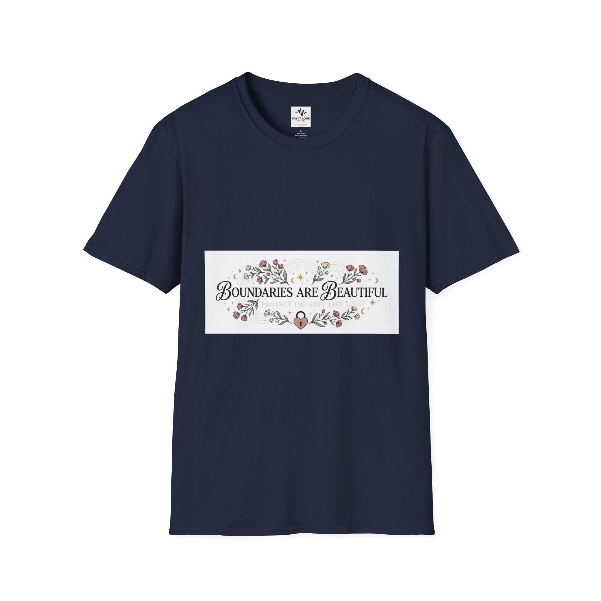 "Boundaries Are Beautiful" Floral T-Shirt — Self-Care Mental Health Tee