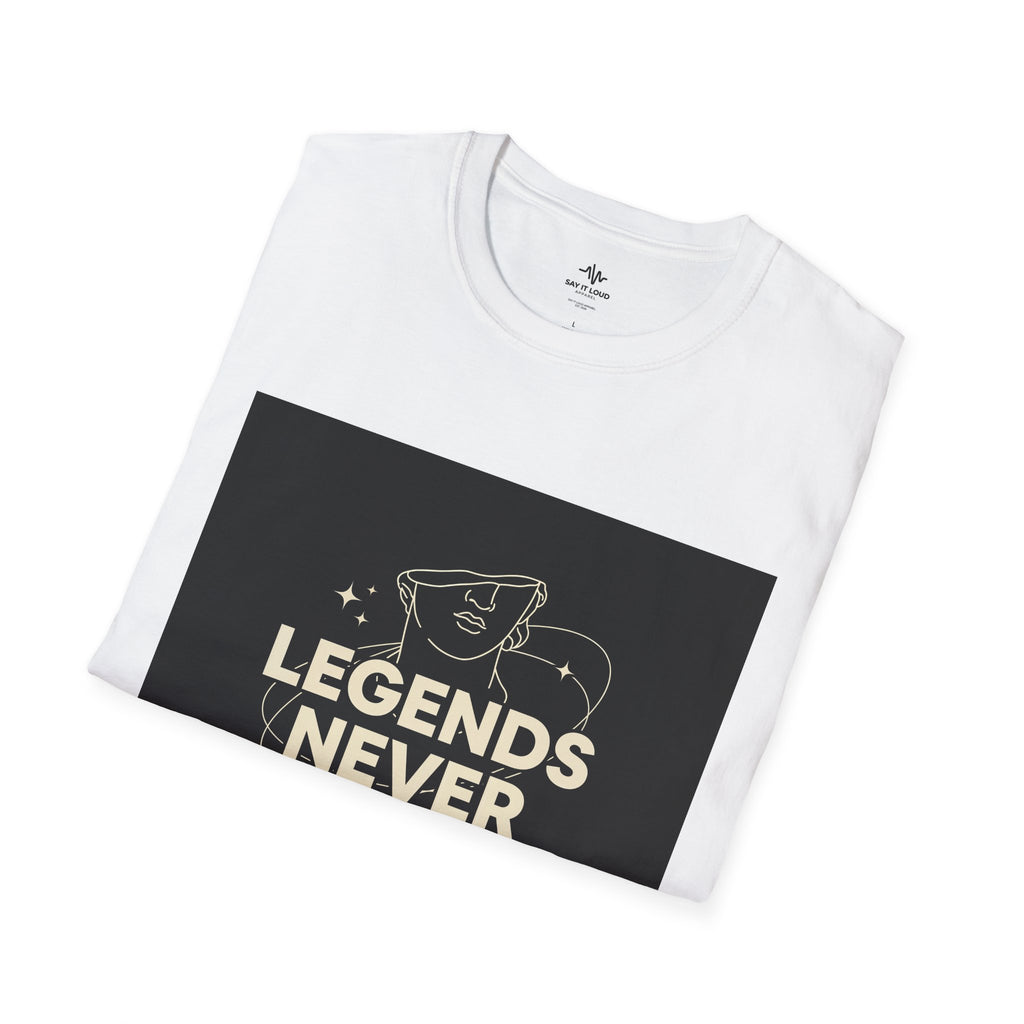 Legends Never Wait T-Shirt — Motivational Graphic Tee with Vintage Star Illustration