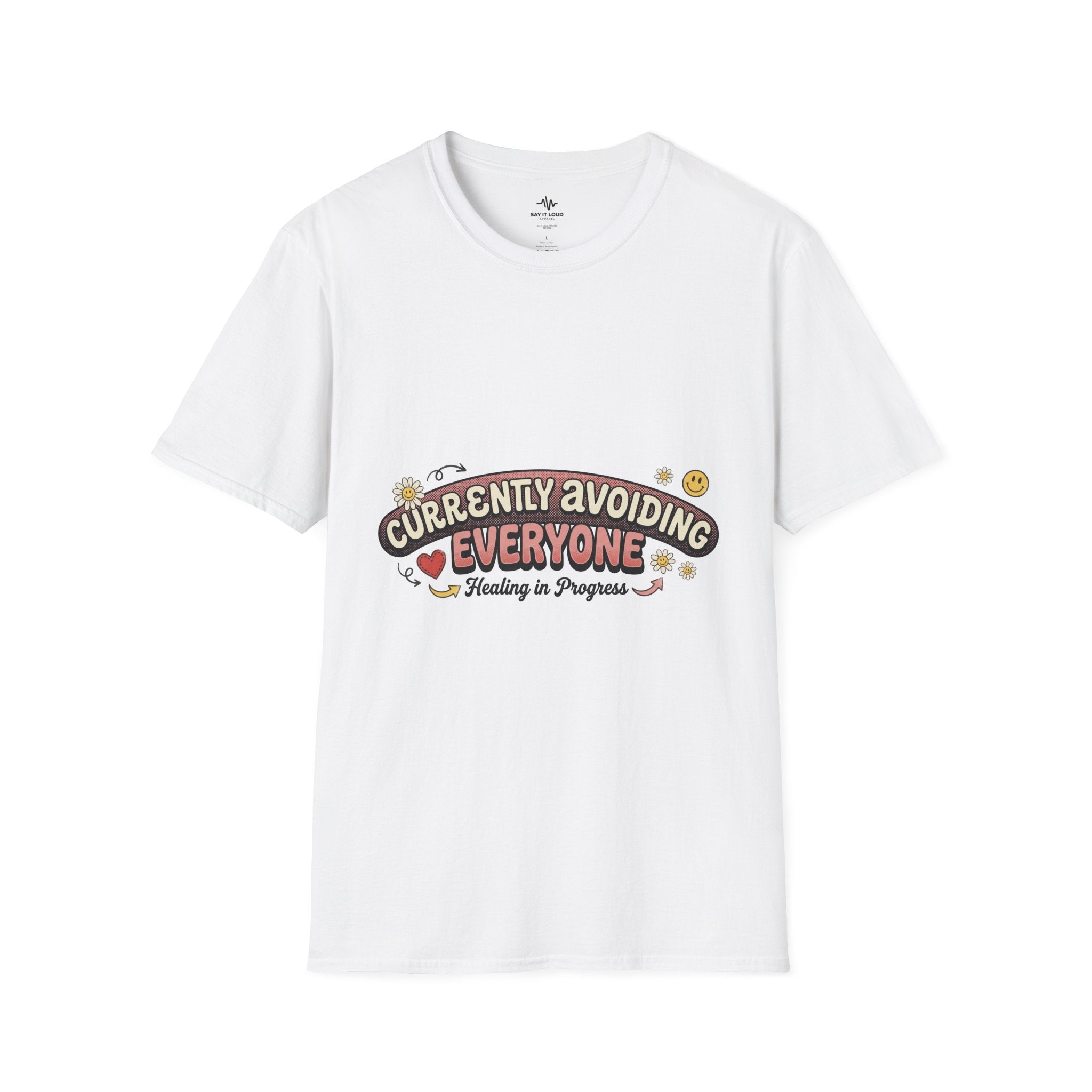 T-Shirt — "Currently Avoiding Everyone" Healing in Progress Graphic Tee