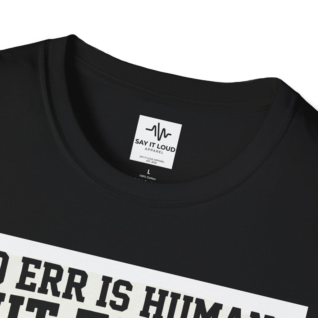 Pirate Skull T-Shirt — "To Err is Human But to Arr Is Pirate" Graphic Tee