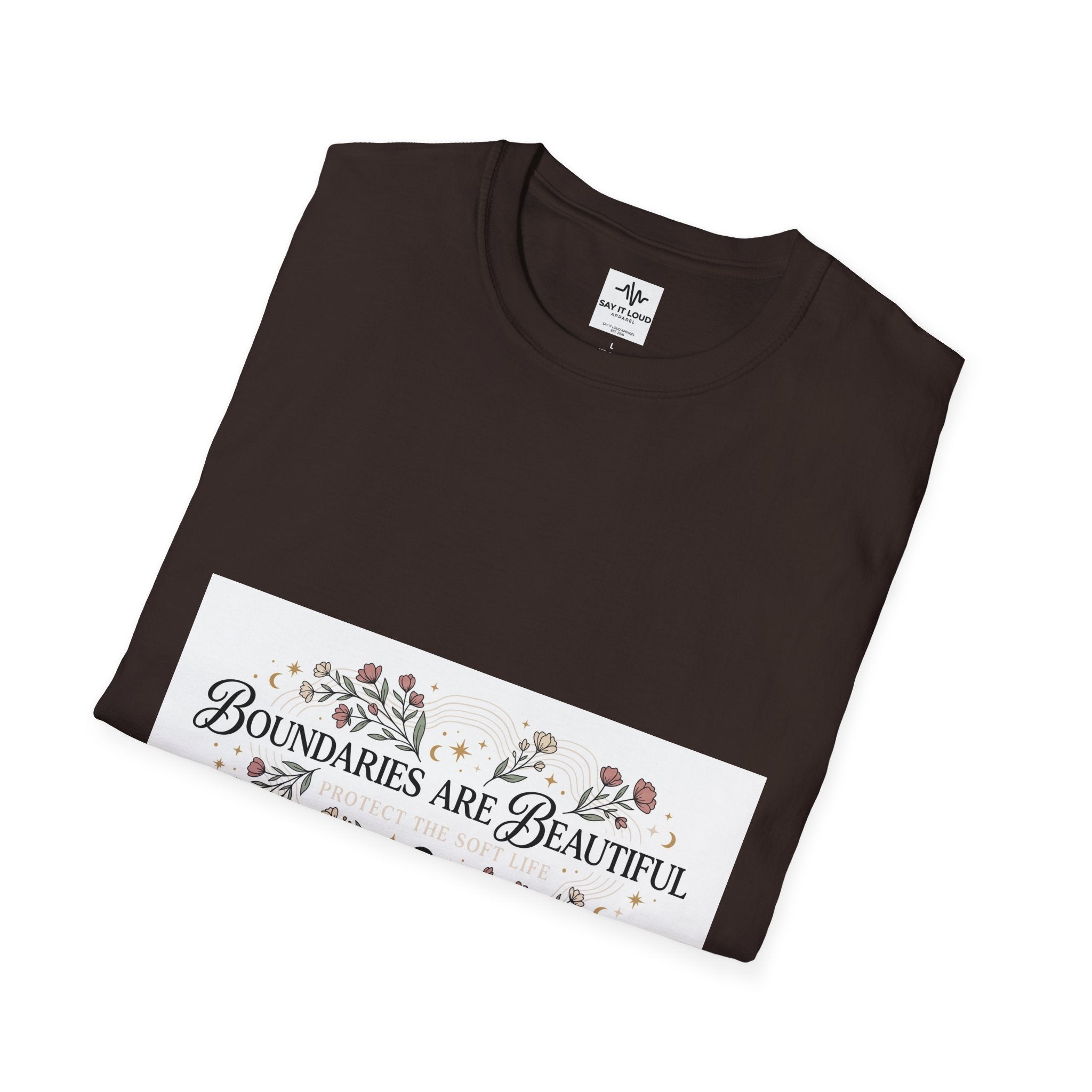 "Boundaries Are Beautiful" Floral T-Shirt — Self-Care Mental Health Tee