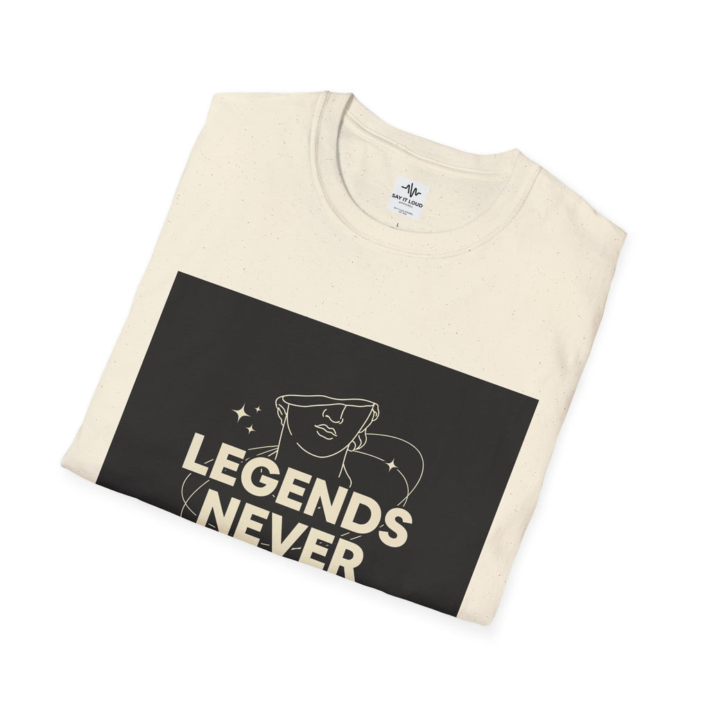 Legends Never Wait T-Shirt — Motivational Graphic Tee with Vintage Star Illustration