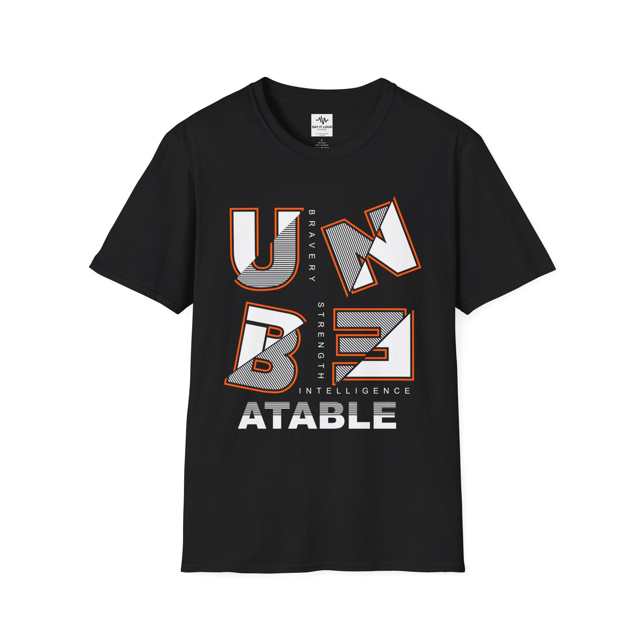 UNBEATABLE T-Shirt — Bold Block Letter Graphic Tee ("UNBEATABLE")