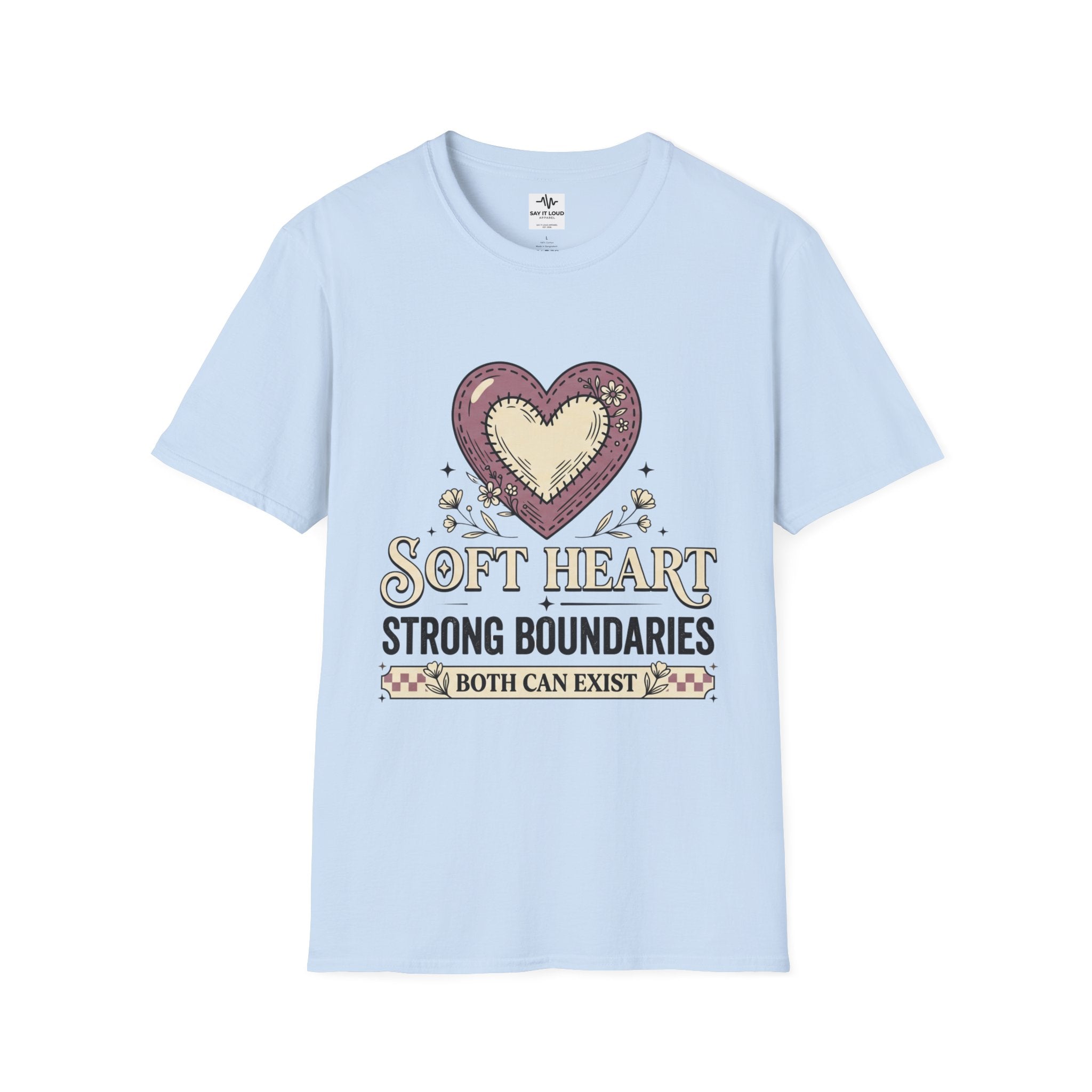 Soft Heart Strong Boundaries T-Shirt – Inspirational Heart Graphic Tee
