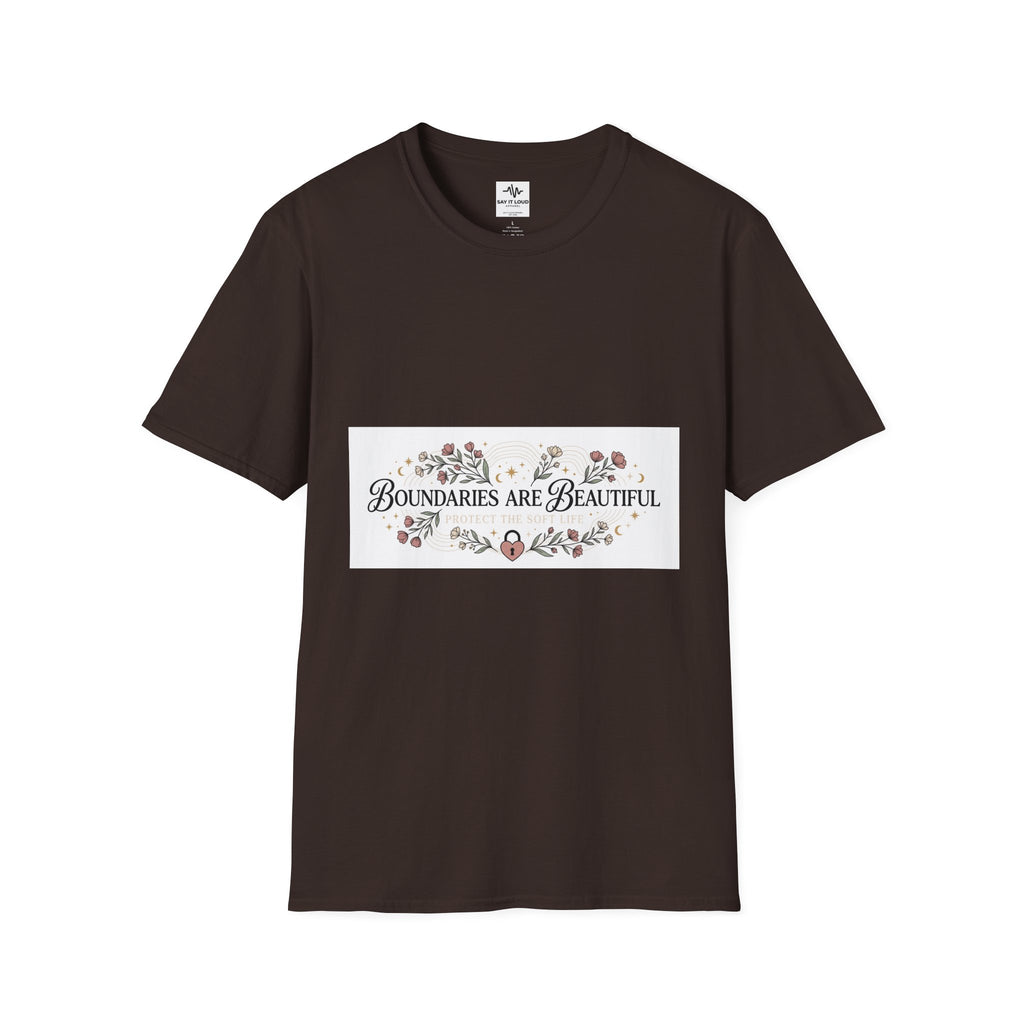"Boundaries Are Beautiful" Floral T-Shirt — Self-Care Mental Health Tee