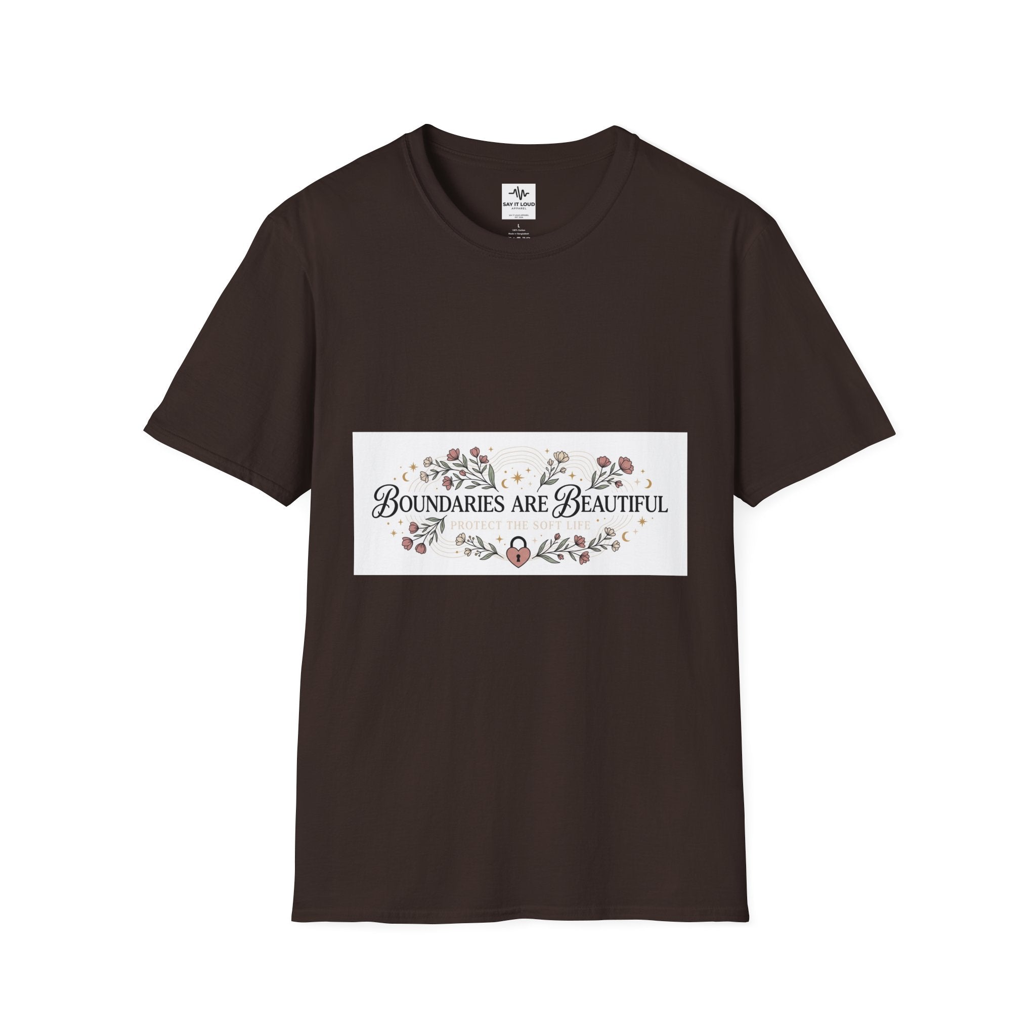 "Boundaries Are Beautiful" Floral T-Shirt — Self-Care Mental Health Tee