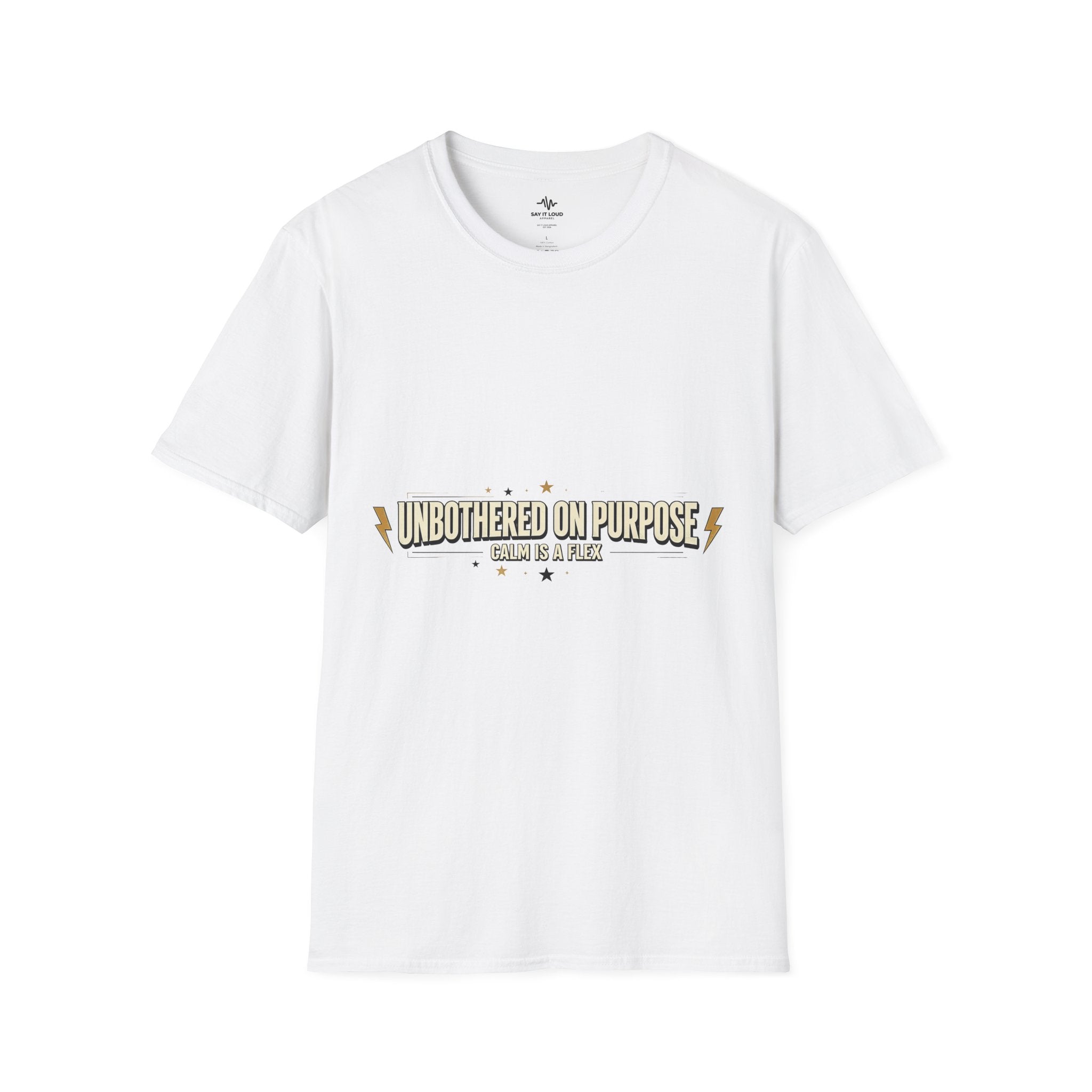 T-Shirt — "Unbothered on Purpose" Vintage Lightning Graphic